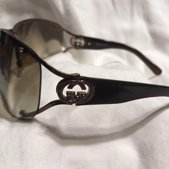 SUPER SALE!  Gucci Shield Gradient Sunglasses - Bronze main image 11
